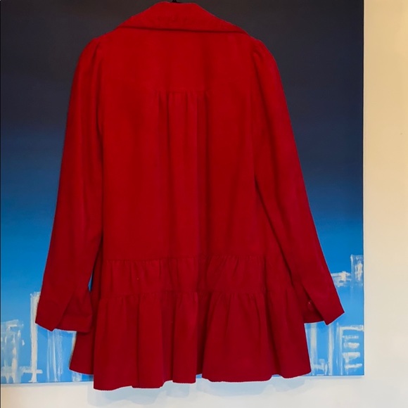 Anthro- Elevenses True Red Corduroy Coat - Picture 5 of 7